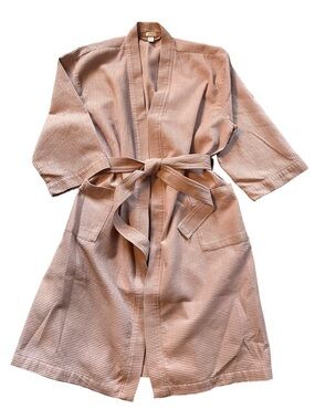 H&M Home Waffle-Knit Bath Robe in Dusty Rose